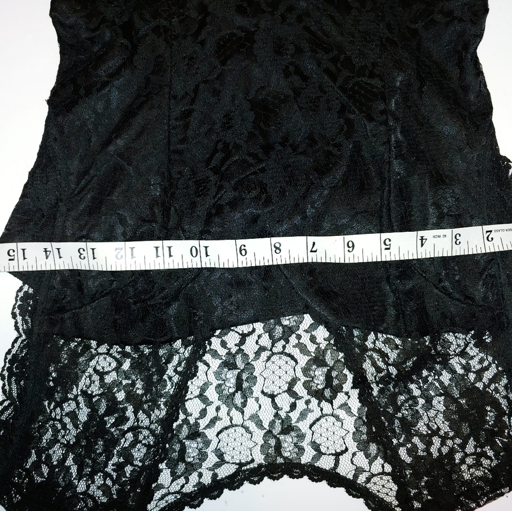 Vintage Late 70’s 80's Gunne Sax Black Lace & Satin Dress 5 - Picture 4 of 11